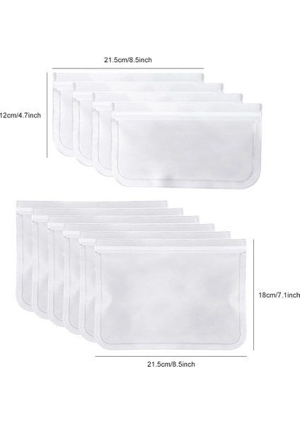 10 Adet 4s ve 6m Stili Et Gıda Saklama Çantası Yeniden Kullanılabilir Dondurucu Çanta Peva Kilitli Silikon Çanta Sızdırmaz Üst Mutfak Düzenleyici Yeniden Kullanılabilir Dondurucu Çanta (Yurt Dışından)