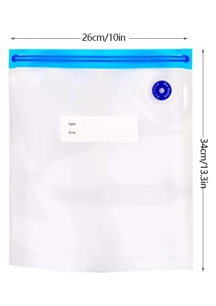 26X34CM Stili Gıda Saklama Torbaları ve Pompası, Yemek Pişirme ve Gıda Saklama Dondurma ve Taze Tutma Için Yeniden Kullanılabilir Gıda Vakumlu Poşetleri (Yurt Dışından)