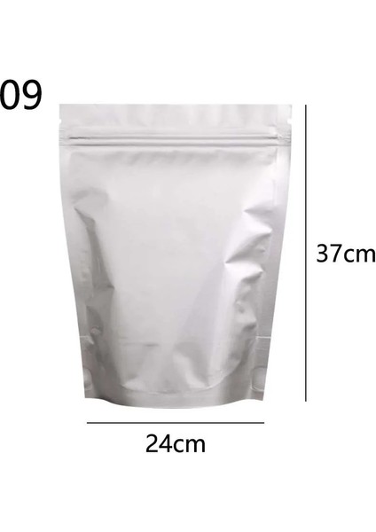 No.9 Tarzı 1 Adet Beyaz Alüminyum Folyo Isı Yalıtım Koku Geçirmez Çanta Mylar Gıda Vakum Torbaları Çay Folyo Kendinden Ayaklı Fermuarlı Çanta (Yurt Dışından)