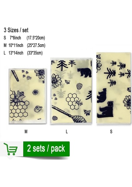 3SIZE0010 Stili Sıfır Atık Yeniden Kullanılabilir Depolama Sargısı Sürdürülebilir Organik Sandviç ve Peynir Gıda Ambalaj Kağıdı Bpa ve Plastik Içermeyen Balmumu Gıda Sargısı (Yurt Dışından)