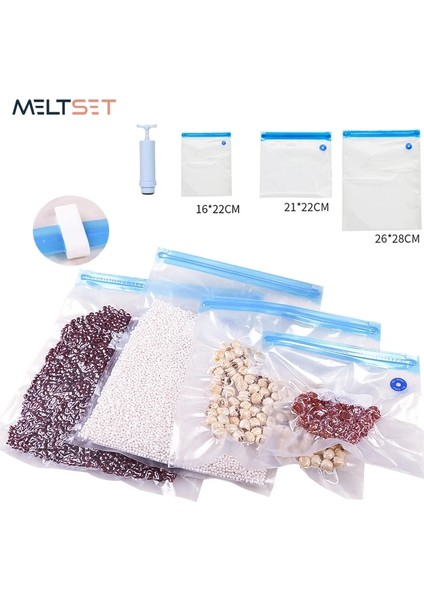 1 Adet Vakum Pompası Stili 5 Adet Mutfak Gıda Vakum Torbası Saklama Torbaları Gıda Tasarrufu Vakum Paketleme Torbaları Gıda Vakum Mühürleyen Yeniden Kullanılabilir Mutfak Düzenleyici (Yurt Dışından)
