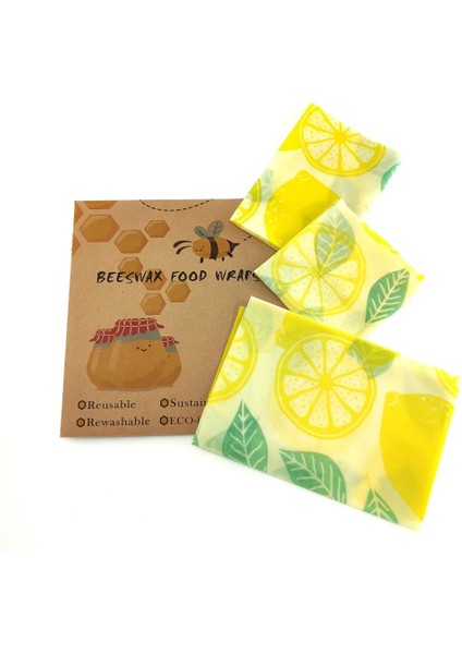 1257-L Stili 1 Paket Için 3 Adet Balmumu Gıda Sargısı Yeniden Kullanılabilir Çevre Dostu Gıda Sargısı Sıfır Atık Depolama Sargısı Sürdürülebilir Peynir Gıda Sargısı (Yurt Dışından) fiyatları