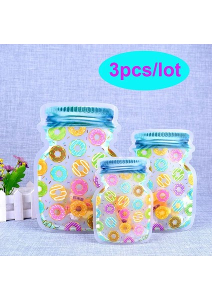 3 Adet Tüy Sml Stili Yeniden Kullanılabilir Mason Kavanoz Fermuarlı Çanta Fındık Şeker Kurabiye Çanta Su Geçirmez Mühür Taze Gıda Saklama Çantası Aperatif Sandviç Kilitli Çanta Gıda (Yurt Dışından) fiyatları