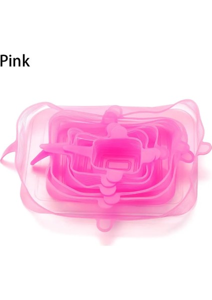 Pembe Stil Yeniden Kullanılabilir Dayanıklı Gıda Saklama Kaseleri Için Kapakları Elastik Plaka Silikon Kapakları Mutfak Gıdaları Için Vakum Torbaları Taze Mühür (Yurt Dışından)