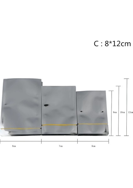 C Stili Mükemmel Gümüş Alüminyum Folyo Mylar Çanta Vakum Torbası Mühürleyen Gıda Saklama Paketi (Yurt Dışından)