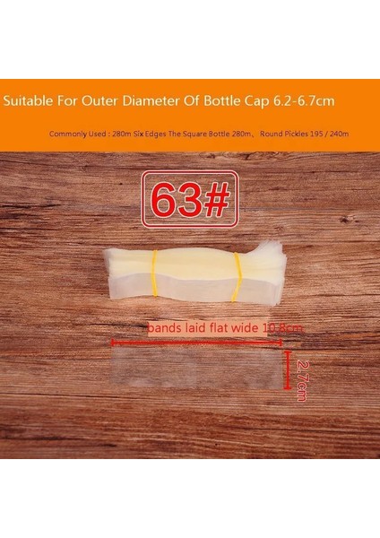 63N Tarzı Ize Isı Büzüşmeli Pvc Bantlar Cam Şişe Için Ağız Mühür Kapağı Daralan Plastik Üst Mühür Bantları Düz ​​genişlik x Bant Yüksekliği (Yurt Dışından)