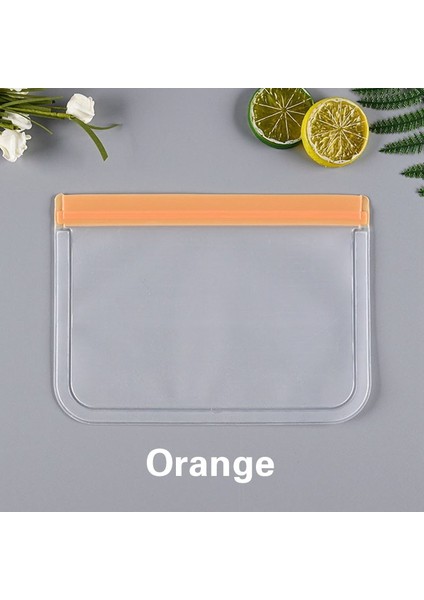 Turuncu Tarzı 21,5X12 cm Peva Gıda Saklama Çantası Yükseltme Sızdırmaz Yeniden Kullanılabilir Dondurucu Sandviç Kilitli Silikon Çanta Gıda Koruma Kapları Organizatör (Yurt Dışından)