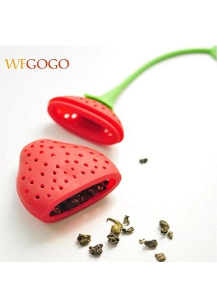 Wfgogo Silikon Çilek Tasarım Gevşek Çay Yaprağı Süzgeç Bitkisel Baharat Demlik Filtre Araçları Filtre Difüzör Süzgeçler 2 Adet (Yurt Dışından)