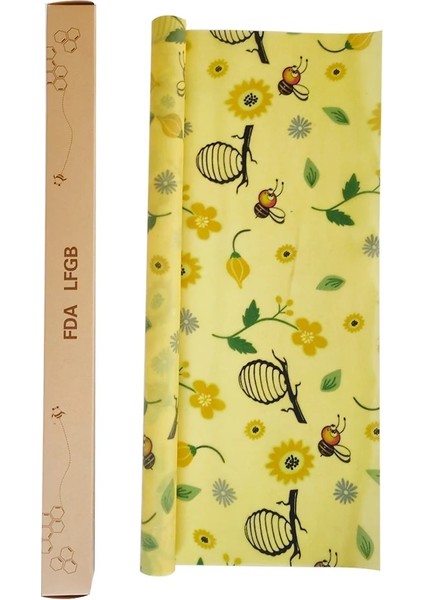1237-A-1 Stili Yeniden Kullanılabilir Depolama Sargısı Sürdürülebilir Orgaacks Peynir Gıda Ambalaj Kağıdı Bpa Plastiksiz Balmumu Gıda SARGISI*33CM (Yurt Dışından)