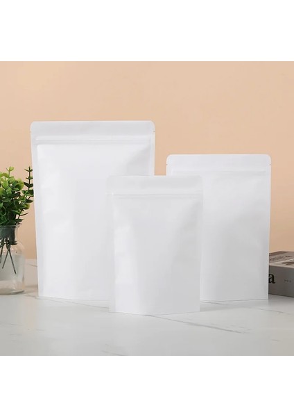 Boş Çanta Stili 11X18.5X3CM En Çok Satan Özel Beyaz Kraft Kağıt Kendinden Destekli Fermuar Gıda Kurutulmuş Meyve Takı Ambalaj Çantası (Yurt Dışından) fiyatları