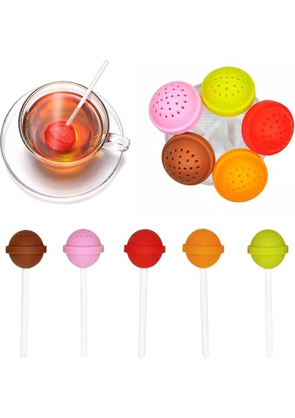 Yeşil Stil Andy Renk Lolipop Çay Makinesi Silikon Çay Seti Lolipop Gıda Sınıfı Çay Filtresi Mutfak Aleti (Yurt Dışından) fiyatları