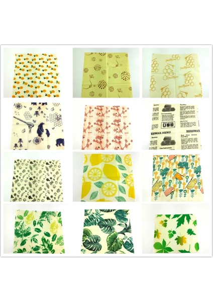 Rastgele Stil U 33X35CM Balmumu Gıda Sarma Sürdürülebilir Plastik Ücretsiz Gıda Depolama Organik Balmumu Sarma Sandviç Için Sarılmak Sarma Değiştirme (Yurt Dışından)