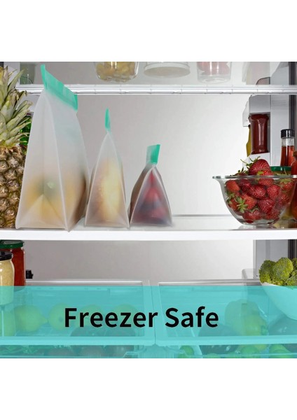 5 Adet 5s Tarzı 6 Adet Yeniden Kullanılabilir Gıda Saklama Torbaları Sızdırmaz Kilitli Aperatif Çanta Dondurucu Çanta Sebze Taze Çanta Buzdolabı Organizatör Mutfak Malzemeleri (Yurt Dışından) fırsatları