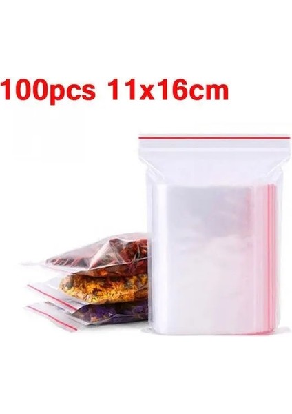11X16CM Tarzı Açılıp Kapanabilir Kilitli Torbalar Kendinden Mühürlü Şeffaf Plastik Poli Çanta Gıda Saklama Paketi Yeniden Kapatılabilir Vakum Taze Rangement Mutfağı (Yurt Dışından)
