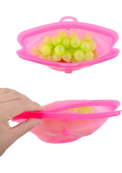 Mavi Stil 1000ML Silikon Yeniden Kullanılabilir Gıda Torbası L Sızdırmaz Konteynerler Yeniden Kullanılabilir Taze Torba Gıda Saklama Torbası Dondurucu Çanta Aperatif (Yurt Dışından)