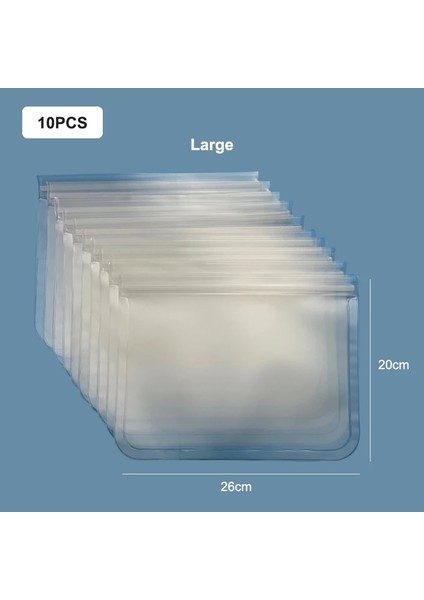 L 10 Adet Tarzı Yeniden Kullanılabilir Silikon Gıda Saklama Çantası Stand Up Zip Kapatma Çantası Sızdırmaz Konteynerler Taze Çanta Gıda Saklama Çantası Taze Sarma Kilitli Çanta (Yurt Dışından)