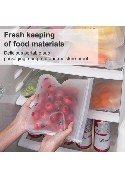 L 10 Adet Tarzı Yeniden Kullanılabilir Silikon Gıda Saklama Çantası Stand Up Zip Kapatma Çantası Sızdırmaz Konteynerler Taze Çanta Gıda Saklama Çantası Taze Sarma Kilitli Çanta (Yurt Dışından) fırsatları