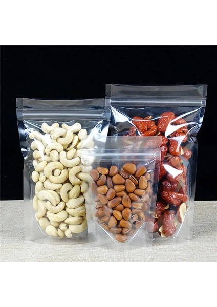 Stili Temizle 13X20CM Lot Plastik Stand Up Fermuar Mat Şeffaf Gıda Saklama Çantası Yeniden Kapatılabilir Zip Kilit Paket Torbaları Şeffaf Doypack Çanta (Yurt Dışından)