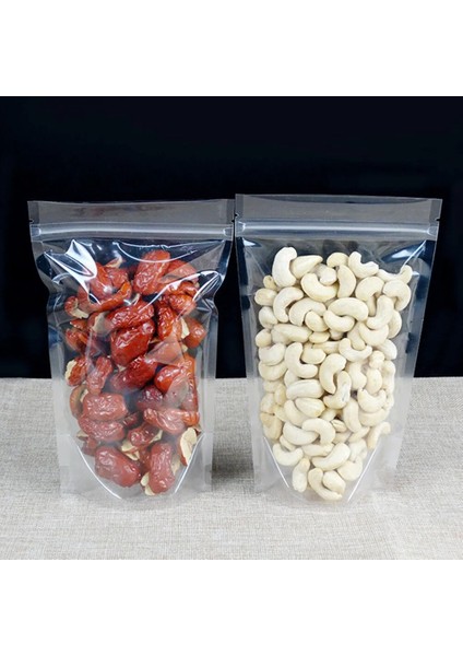 Stili Temizle 13X20CM Lot Plastik Stand Up Fermuar Mat Şeffaf Gıda Saklama Çantası Yeniden Kapatılabilir Zip Kilit Paket Torbaları Şeffaf Doypack Çanta (Yurt Dışından)