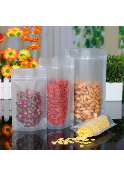 Stili Temizle 13X20CM Lot Plastik Stand Up Fermuar Mat Şeffaf Gıda Saklama Çantası Yeniden Kapatılabilir Zip Kilit Paket Torbaları Şeffaf Doypack Çanta (Yurt Dışından)