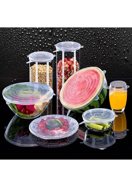 6 Adet-Sarı Tarzı Mutfak Silikon Kapak Çevre Dostu Streç Kapaklar Yeniden Kullanılabilir Hava Geçirmez Gıda Sargı Kapakları Taze Tutmak Mühür Kase Sıkı Sarma Kapağı (Yurt Dışından) fiyatları