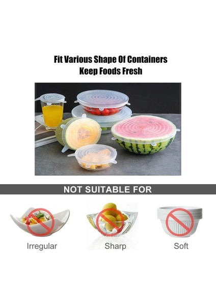 6 Adet-Sarı Tarzı Mutfak Silikon Kapak Çevre Dostu Streç Kapaklar Yeniden Kullanılabilir Hava Geçirmez Gıda Sargı Kapakları Taze Tutmak Mühür Kase Sıkı Sarma Kapağı (Yurt Dışından) indirimleri