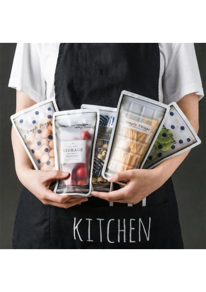 4 Adet Yeniden Kullanılabilir Kilitli Torba Plastik Koku Geçirmez Çanta Aperatif Meyve Sandviç Sızdırmazlık Gıda Saklama Çantası Sızdırmaz Zip Dondurucu Çanta (Yurt Dışından)