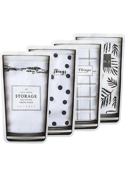 4 Adet Yeniden Kullanılabilir Kilitli Torba Plastik Koku Geçirmez Çanta Aperatif Meyve Sandviç Sızdırmazlık Gıda Saklama Çantası Sızdırmaz Zip Dondurucu Çanta (Yurt Dışından) fiyatları