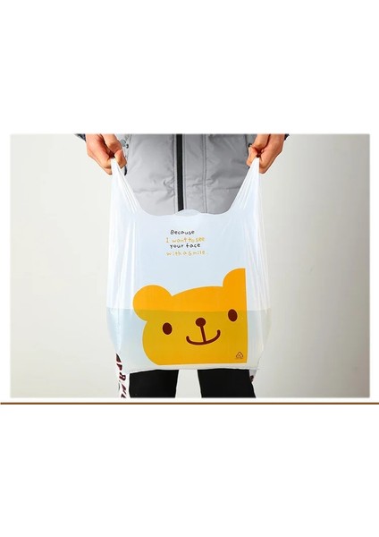 Merhaba Kedi Stili 10X32CM Beyaz Renk Saplı Çantalar Sevimli Karikatür Kedi Desen Plastik Yelek Çanta Içecek Paket Servisi Paketleme Çantası Küçük Mücevher Içecek Çantası (Yurt Dışından)