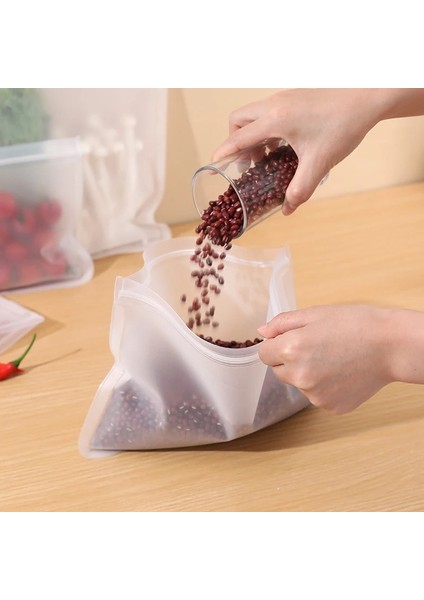 L 26X20CM Stili Gıda Filmi Vakum Torbası Gıda Silikon Mutfak Örtüsü Plastik Buzdolabı Depolama Sızdırmaz Konteyner Yeniden Kullanılabilir Stand Up Zip Kapatma Poşetleri (Yurt Dışından)