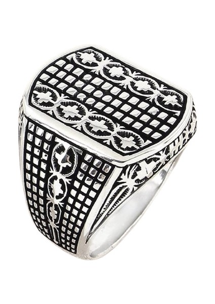 Erkek Yüzük Gümüş 925 Modern Desenli