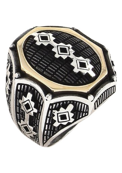 Erkek Yüzük Gümüş 925 Anadolu Motifli