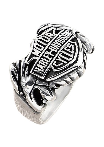 Erkek Yüzük Gümüş 925 Harley Davidson