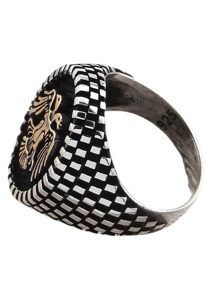 Erkek Yüzük Gümüş 925 Çift Başlı Kartal modelleri