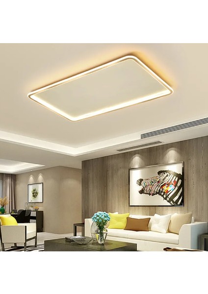 Beyaz 60 x 90 cm Dikdörtgen 4000k Işık Rengi,Kumandalı Led Tavan Lambası,Avize,Modern Aydınlatma, Dekoratif Işık modelleri
