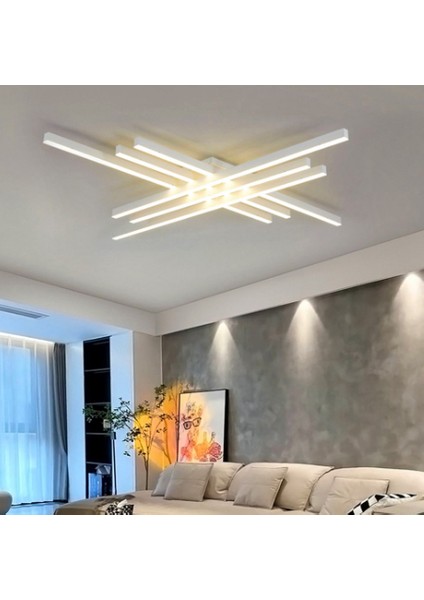 Beyaz 100 x 100 cm 3000k, Kumandalı, Led Tavan Lambası,Avize,Modern Aydınlatma,Dekoratif Işık