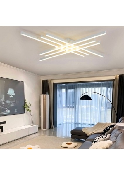 Beyaz 100 x 100 cm 3000k, Kumandalı, Led Tavan Lambası,Avize,Modern Aydınlatma,Dekoratif Işık