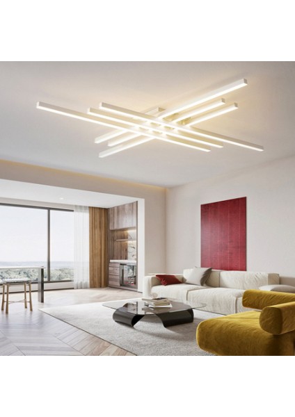 Beyaz 100 x 100 cm 3000k, Kumandalı, Led Tavan Lambası,Avize,Modern Aydınlatma,Dekoratif Işık