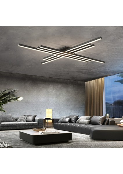 Siyah 100 x 100 cm 6500k, Kumandalı, Led Tavan Lambası,Avize,Modern Aydınlatma,Dekoratif Işık