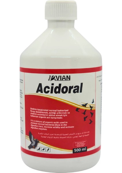 Royal Ilaç 3'lü 500ml Kanatlı Solunum ve Sindırim Desteği (Acidoral+Pigeotonic+Egenin Oregano)