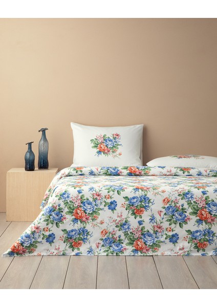 Rose Romance King Size Nevresim Seti 240 x 220 cm Mavi