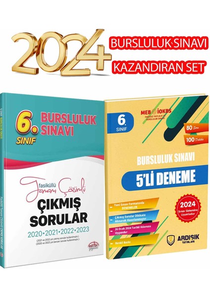 Editör Yayınları 6. Sınıf Bursluluk Sınavı Çıkmış Sorular Benzer Sorular - 2024 Deneme