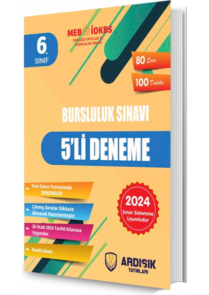 Editör Yayınları 6. Sınıf Bursluluk Sınavı Çıkmış Sorular Benzer Sorular - 2024 Deneme