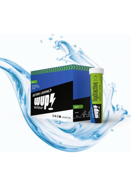 WUP Hydractive Elmalı 10X20 Porsiyon, Efervesan Tablet Sporcu Besini Elektrolit Lösin