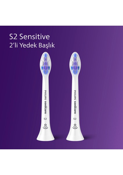 Sonicare Şarjlı Diş Fırçası 2'li Hassas  - Beyaz HX6052/10