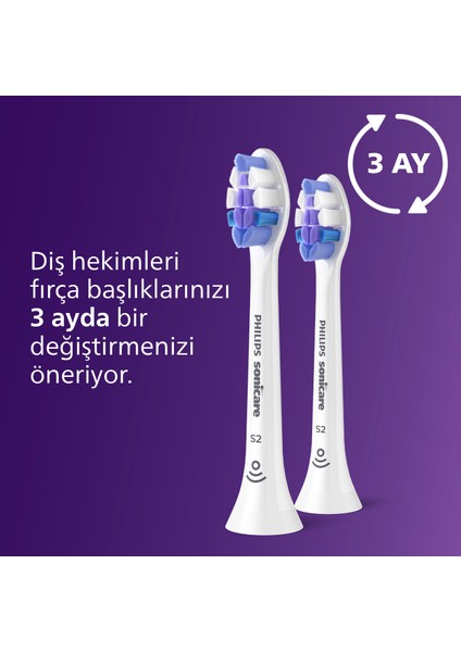 Sonicare Şarjlı Diş Fırçası 2'li Hassas  - Beyaz HX6052/10