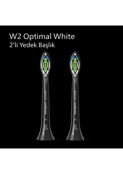 Sonicare Şarjlı Diş Fırçası 2'li Yedek Başlık - Siyah HX6062/13