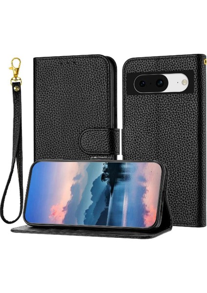 Google Piksel 8 Cüzdan Litch Desen Pu Deri Flip Folio Için Telefon Kılıfı (Yurt Dışından)