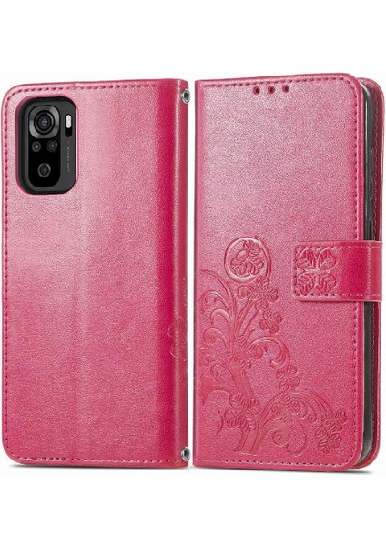 Xiaomi Redmi Için Not 10 4g Dört Yapraklı Yonca Kısa Kayış Çevirin Telefon Kılıfı (Yurt Dışından)