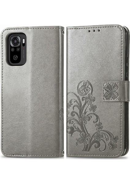 Xiaomi Redmi Için Not 10 4g Dört Yapraklı Yonca Kısa Kayış Çevirin Telefon Kılıfı (Yurt Dışından)